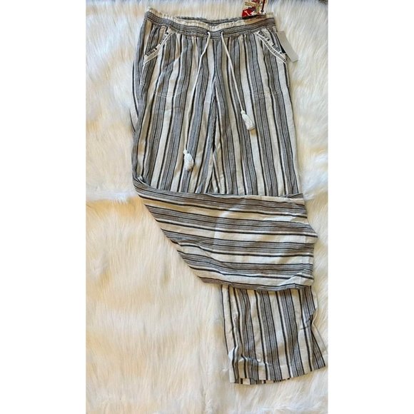 NWT Striped Linen Pants Size 7/28 - Picture 5 of 12